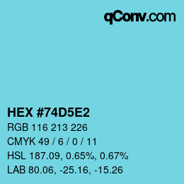 カラーコード: HEX #74D5E2 | qconv.com