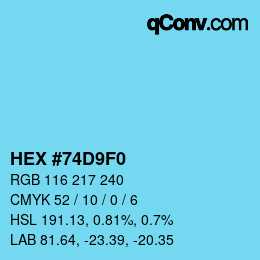 Color code: HEX #74D9F0 | qconv.com