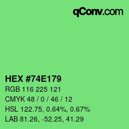 Color code: HEX #74E179 | qconv.com