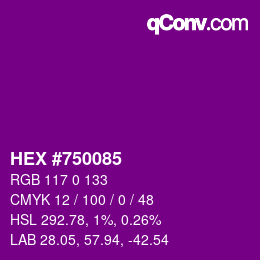 Color code: HEX #750085 | qconv.com