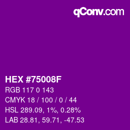 Color code: HEX #75008F | qconv.com