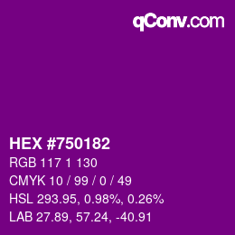 Color code: HEX #750182 | qconv.com