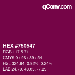 カラーコード: HEX #750547 | qconv.com
