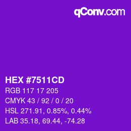 Código de color: HEX #7511CD | qconv.com