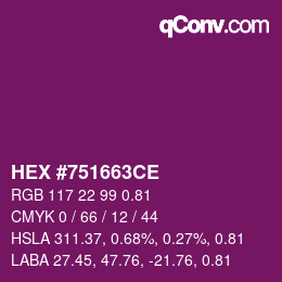 Farbcode: HEX #751663CE | qconv.com