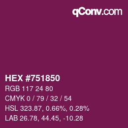 颜色代码: HEX #751850 | qconv.com