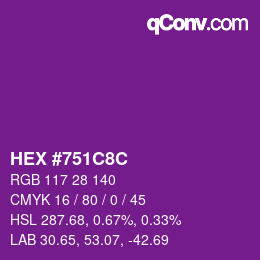 Color code: HEX #751C8C | qconv.com