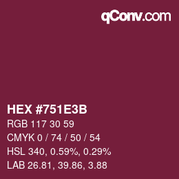 カラーコード: HEX #751E3B | qconv.com