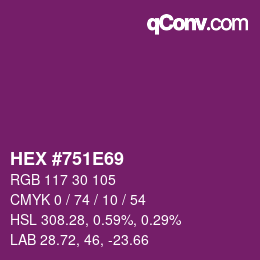 Color code: HEX #751E69 | qconv.com