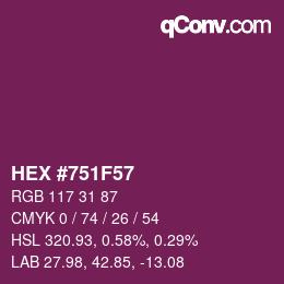 Color code: HEX #751F57 | qconv.com