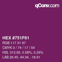 Color code: HEX #751F61 | qconv.com