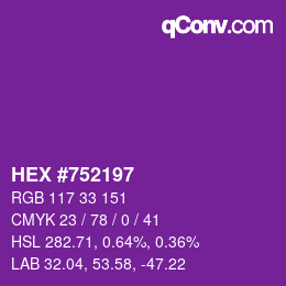 Color code: HEX #752197 | qconv.com