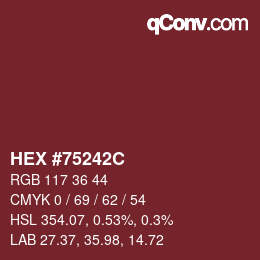 Color code: HEX #75242C | qconv.com