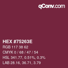 Código de color: HEX #75263E | qconv.com