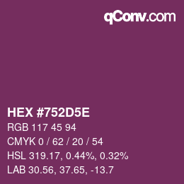 Color code: HEX #752D5E | qconv.com