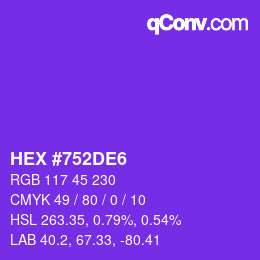 Color code: HEX #752DE6 | qconv.com