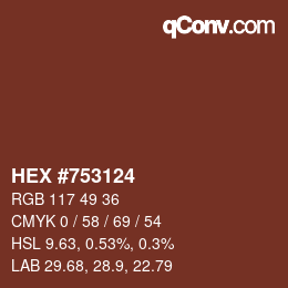 Color code: HEX #753124 | qconv.com