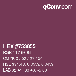 Color code: HEX #753855 | qconv.com