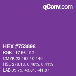 Color code: HEX #753898 | qconv.com