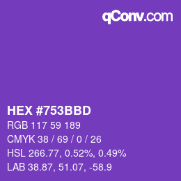 Color code: HEX #753BBD | qconv.com