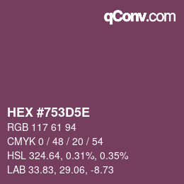 Color code: HEX #753D5E | qconv.com