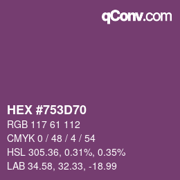 カラーコード: HEX #753D70 | qconv.com