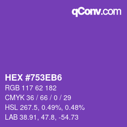 Color code: HEX #753EB6 | qconv.com