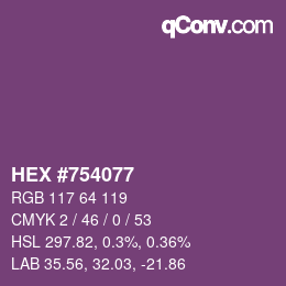 カラーコード: HEX #754077 | qconv.com