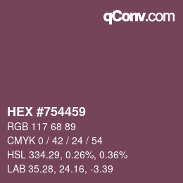 Color code: HEX #754459 | qconv.com