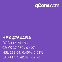 Color code: HEX #754ABA | qconv.com