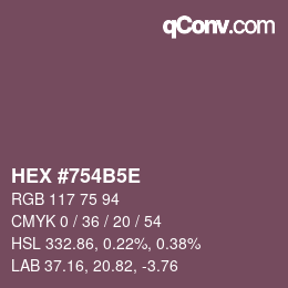 Color code: HEX #754B5E | qconv.com