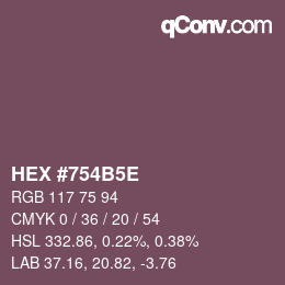 Code couleur: HEX #754B5E | qconv.com