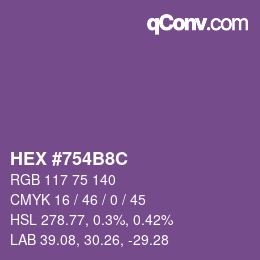 Color code: HEX #754B8C | qconv.com
