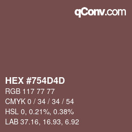 Color code: HEX #754D4D | qconv.com