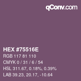 Color code: HEX #75516E | qconv.com