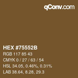 Código de color: HEX #75552B | qconv.com