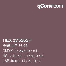 Color code: HEX #75565F | qconv.com