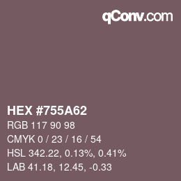 Color code: HEX #755A62 | qconv.com