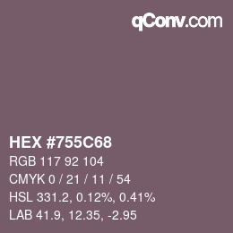 Color code: HEX #755C68 | qconv.com