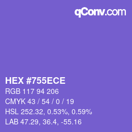 Color code: HEX #755ECE | qconv.com