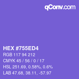 颜色代码: HEX #755ED4 | qconv.com