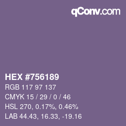 Color code: HEX #756189 | qconv.com