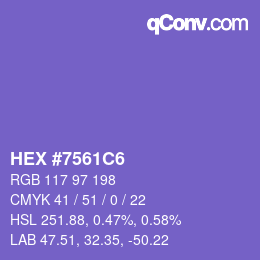 Color code: HEX #7561C6 | qconv.com