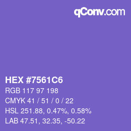 Color code: HEX #7561C6 | qconv.com