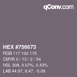 カラーコード: HEX #756673 | qconv.com