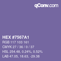 Color code: HEX #7567A1 | qconv.com