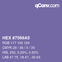 Código de color: HEX #7569A5 | qconv.com