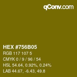 Color code: HEX #756B05 | qconv.com