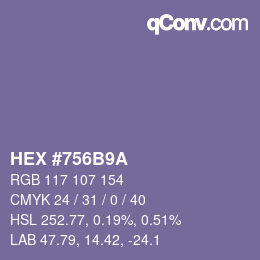 Código de color: HEX #756B9A | qconv.com