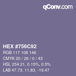 Color code: HEX #756C92 | qconv.com